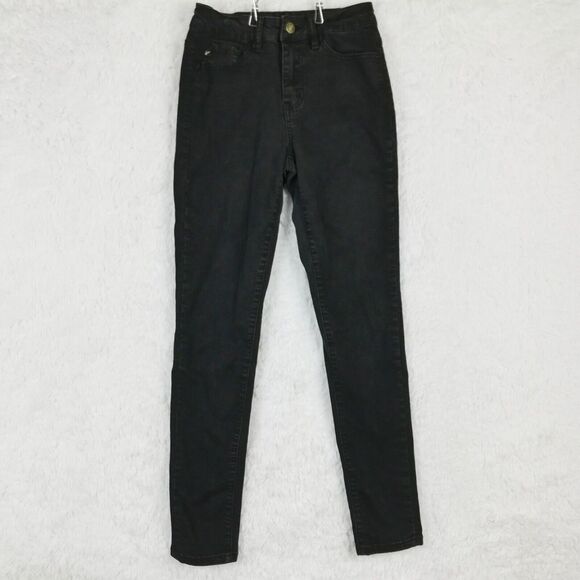 Kancan Womens Jeans Skinny Ankle Denim Black Wash Mid‎ Rise Stretch 26 - Picture 1 of 11